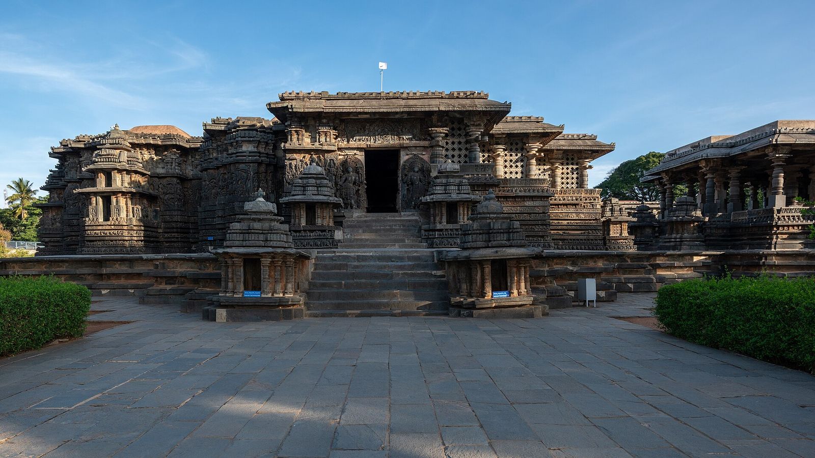 The Hoysaleswara Temple at Halebidu on its stone platform